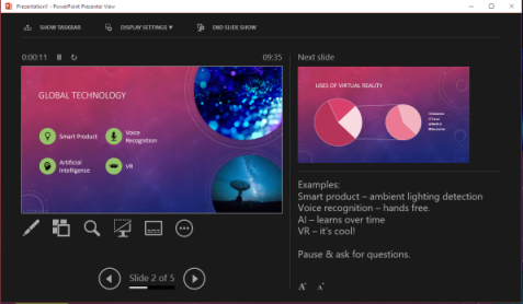 powerpoint in presenter mode