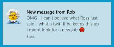 dodgy slack message